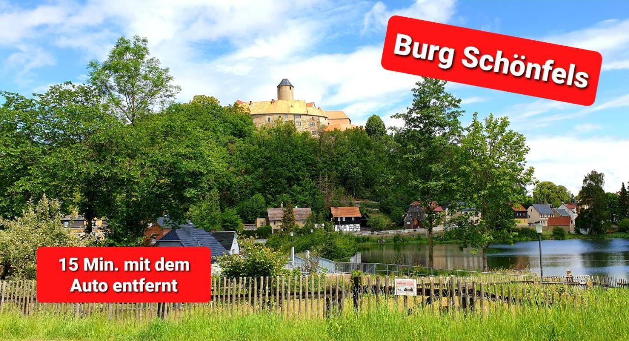 Ferienwohnung "Blick Mylau" - Naehe Freizeitpark Plohn & Weltgroesster Ziegelsteinbruecke Reichenbach im Vogtland Buitenkant foto