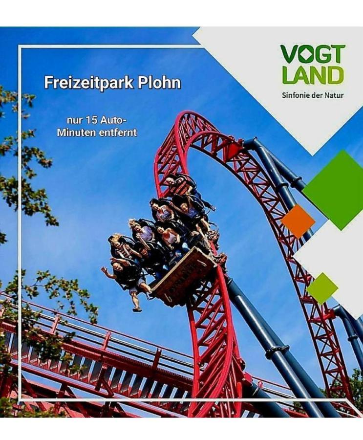 Ferienwohnung "Blick Mylau" - Naehe Freizeitpark Plohn & Weltgroesster Ziegelsteinbruecke Reichenbach im Vogtland Buitenkant foto
